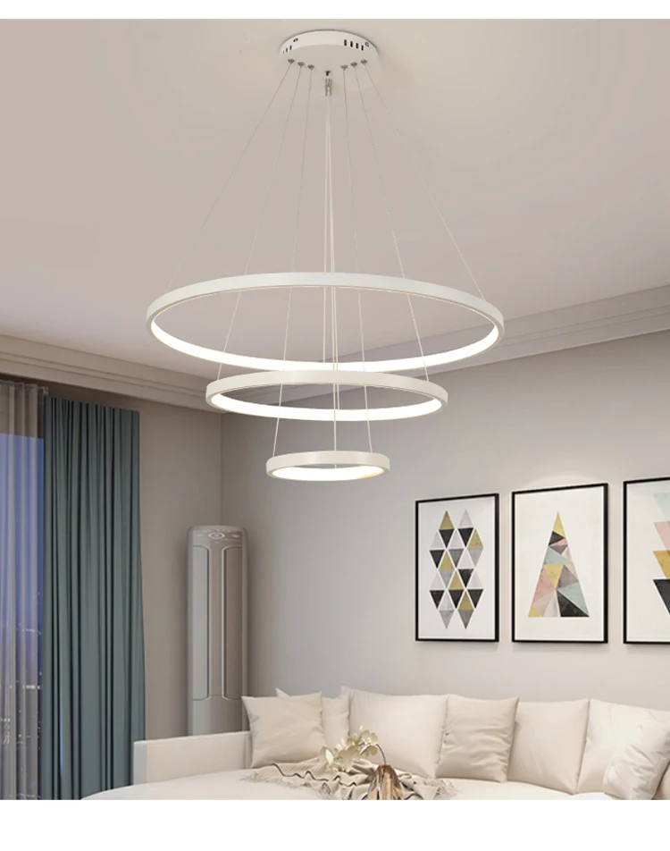 Modern Led Ceiling Chandelier Villa Living Room Bedroom Dining Room Iron Chandelier Home Interior Lighting Decorative Lights