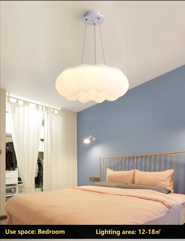 White Cloud Ceiling Light Led Chandelier for Children Bedroom Living Room Dining Room Learning Creative Decorative Lighting