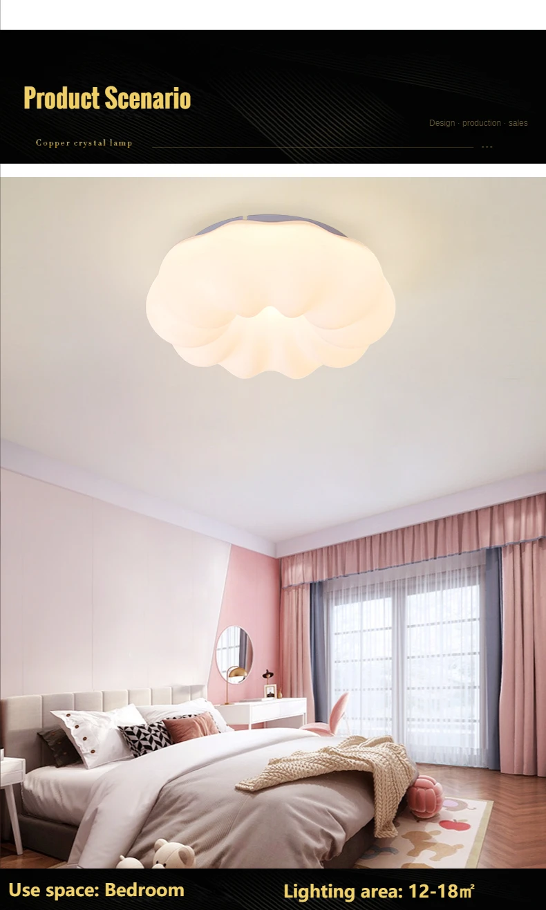 White Cloud Ceiling Light Led Chandelier for Children Bedroom Living Room Dining Room Learning Creative Decorative Lighting