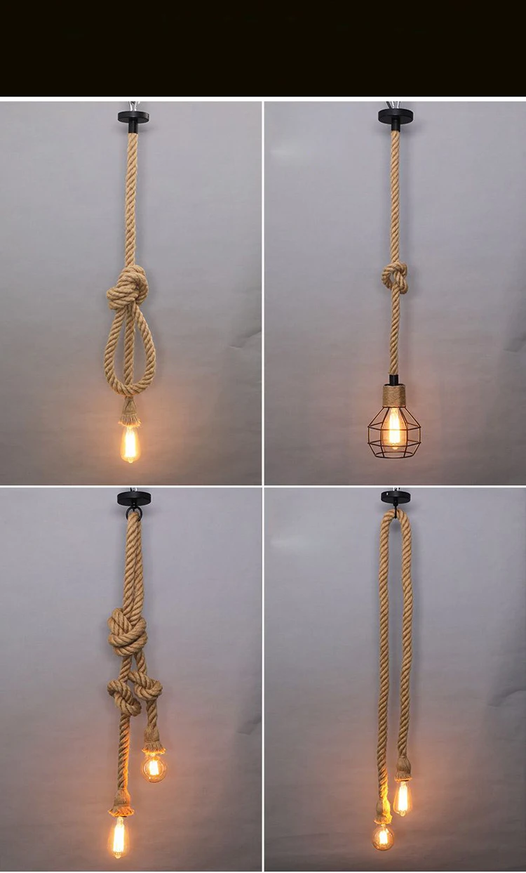 Retro Chandelier Edison Style E27 Bulb Rustic Designer Light For Interior Decoration