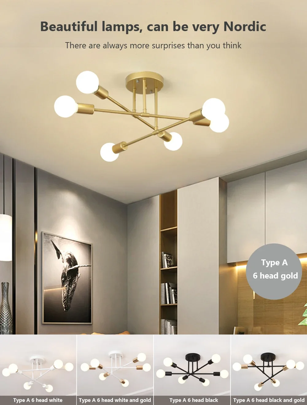 Modern LED Ceiling Light Chandelier for Bedroom Living Dining Room Minimalist Black White Golden Home Decor Lighting Fixture