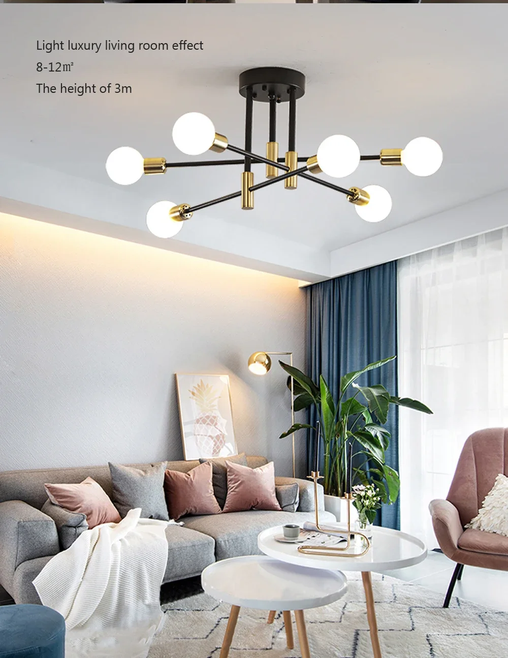 Modern LED Ceiling Light Chandelier for Bedroom Living Dining Room Minimalist Black White Golden Home Decor Lighting Fixture