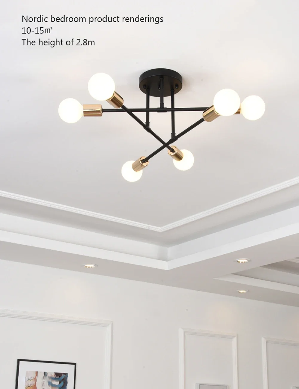 Modern LED Ceiling Light Chandelier for Bedroom Living Dining Room Minimalist Black White Golden Home Decor Lighting Fixture