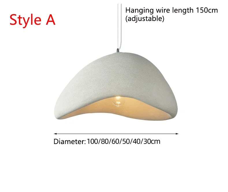 Nordic Wabi Sabi E27 LED Pendant Lights Modern Ceiling Chandelier for Living Room Bedroom Dining Loft Hanghing Lamp