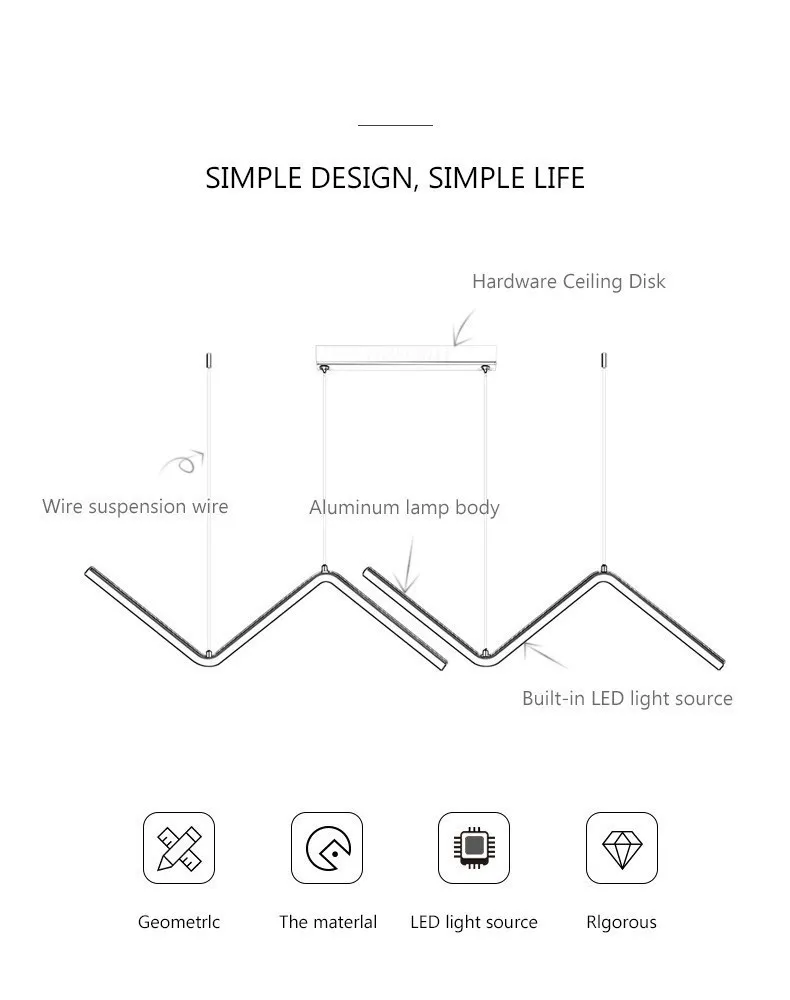 管状のレストランの台所オフィスのコーヒー屋内装飾的なランプのための現代 LED の吊り下げ式ライト Nodic の金掛かるシャンデリア