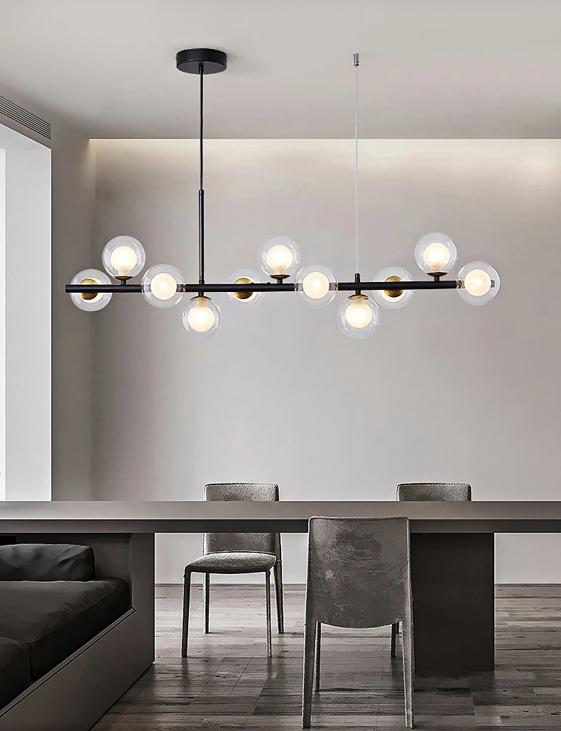 Modern Pendant Lamps Led 9heads Rings Ceiling Hanging Chandeliers Black Loft Living Dining Room Kitchen Indoor Lighting Fixtures