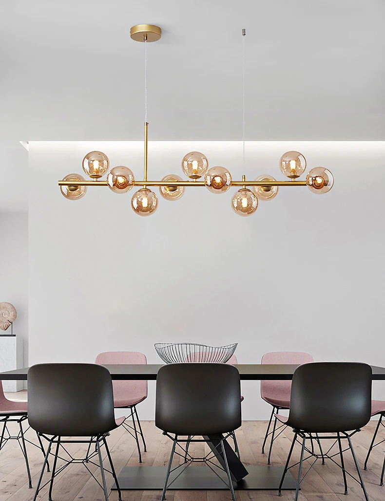 Modern Pendant Lamps Led 9heads Rings Ceiling Hanging Chandeliers Black Loft Living Dining Room Kitchen Indoor Lighting Fixtures