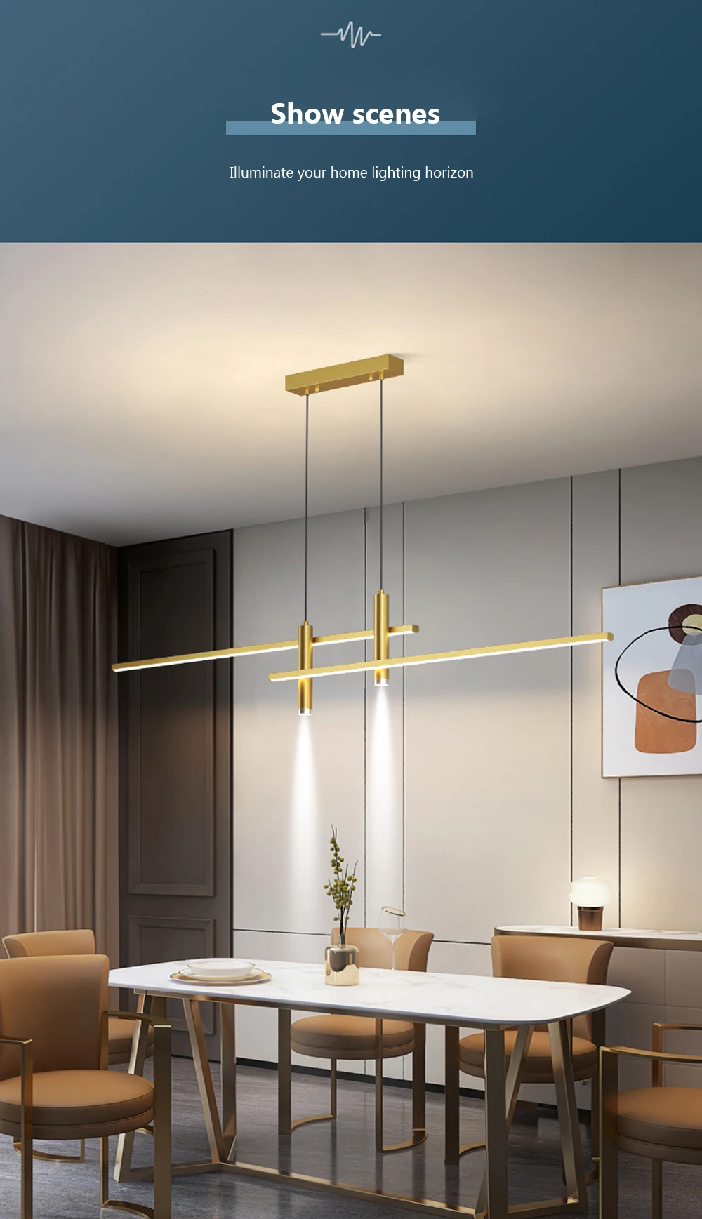 Modern Led Pendant Light 120cm 150cm Long Strip Dining Table Lamp Suspension Chandelier For Living Dining Room Lighting Fixture