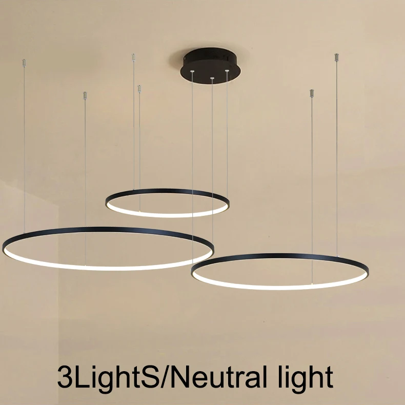 New modern led chandelier for living room bedroom dining room aluminum Ring Indoor Pendant chandelier lamp lighting