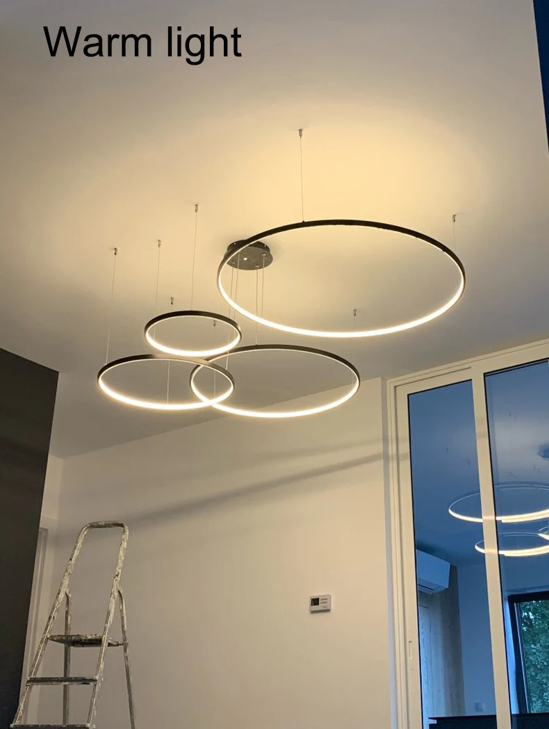 New modern led chandelier for living room bedroom dining room aluminum Ring Indoor Pendant chandelier lamp lighting