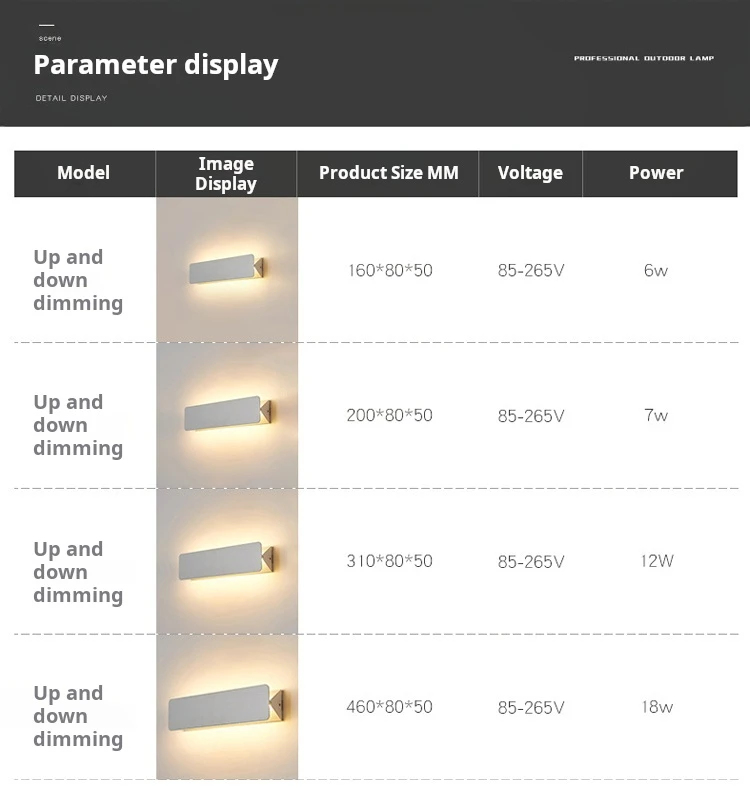 LED de interior Lámpara de pared Ángulo ajustable Aleación de aluminio Lámpara de pared Inicio Sala de estar Dormitorio Espejo de tocador Luces de cabecera