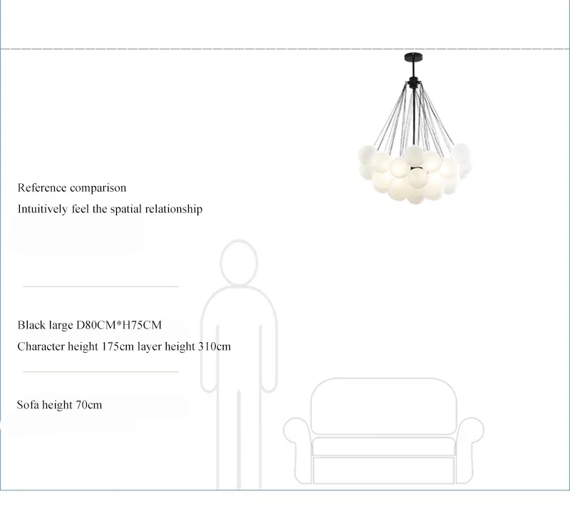 Nordic Simple Frosted Glass Bubble Ball Chandelier Bedroom Clothing Store Lamp Cloud Soft Look Children Room Pendant Lights LED