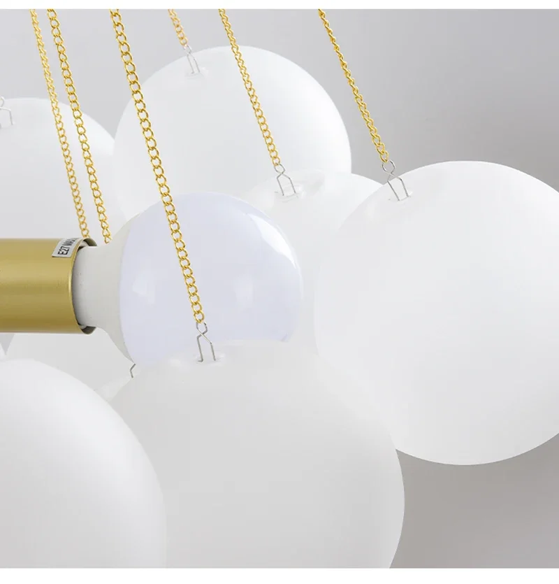 Nordic Simple Frosted Glass Bubble Ball Chandelier Bedroom Clothing Store Lamp Cloud Soft Look Children Room Pendant Lights LED