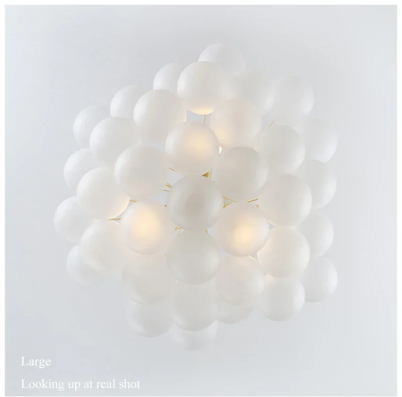 Nordic Simple Frosted Glass Bubble Ball Chandelier Bedroom Clothing Store Lamp Cloud Soft Look Children Room Pendant Lights LED