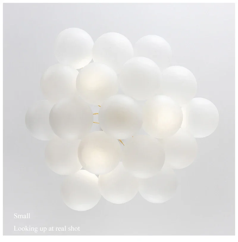 Nordic Simple Frosted Glass Bubble Ball Chandelier Bedroom Clothing Store Lamp Cloud Soft Look Children Room Pendant Lights LED