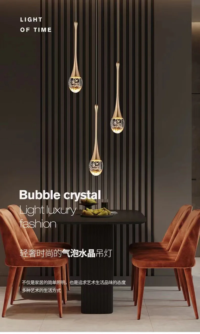 New crystal bubble luxury chandelier living room staircase chandelier mall exhibition hall decoration hanging line chandelier