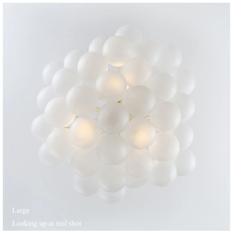 Bubble Glass Chandelier 19/37 Balls Black Gold Chandeliers Modern Pendant Lamp for Dining Room Living Room Decoration