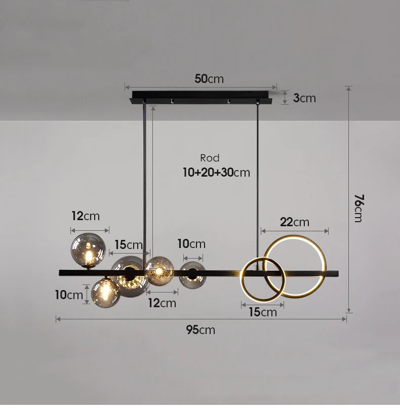 Nordic minimalist restaurant lamp creative bar magic bean glass bubble chandelier