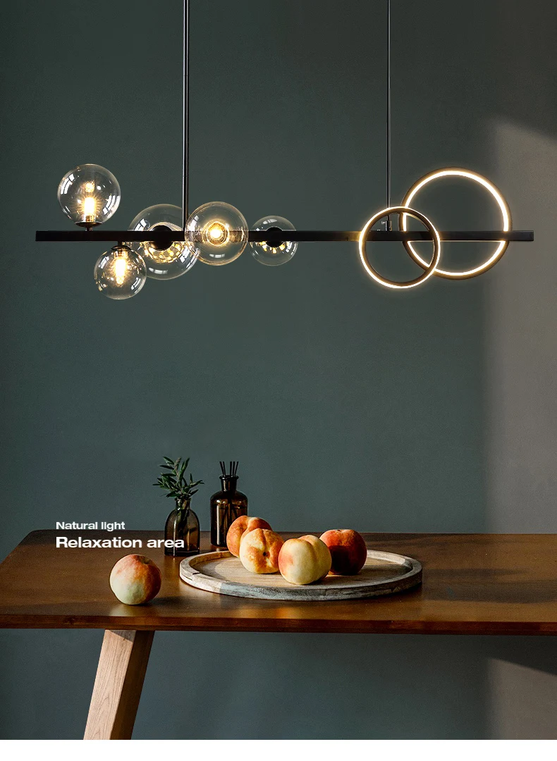 Nordic minimalist restaurant lamp creative bar magic bean glass bubble chandelier