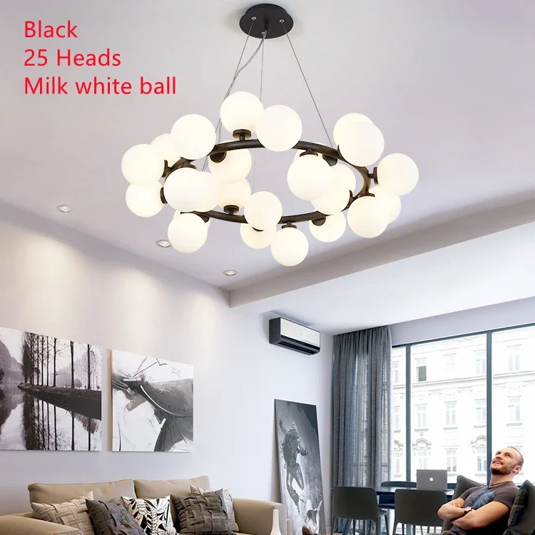 Nordic Simple Living Room Chandelier Postmodern Creative Personality Bedroom Lamp Bubble Ball Clothing Store Art Chandelier