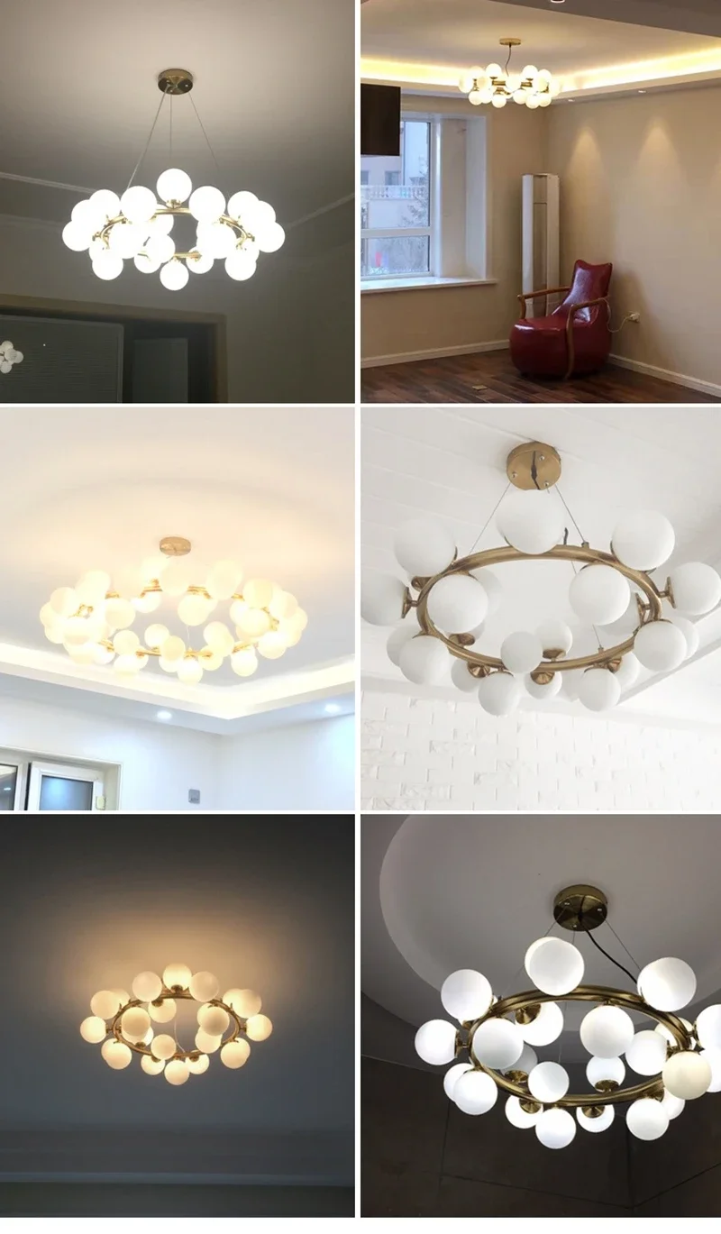 Nordic Simple Living Room Chandelier Postmodern Creative Personality Bedroom Lamp Bubble Ball Clothing Store Art Chandelier