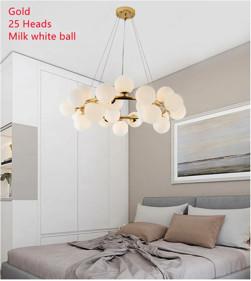 Nordic Simple Living Room Chandelier Postmodern Creative Personality Bedroom Lamp Bubble Ball Clothing Store Art Chandelier