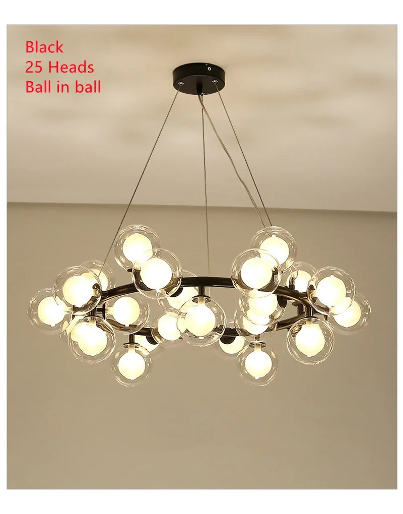 Nordic Simple Living Room Chandelier Postmodern Creative Personality Bedroom Lamp Bubble Ball Clothing Store Art Chandelier