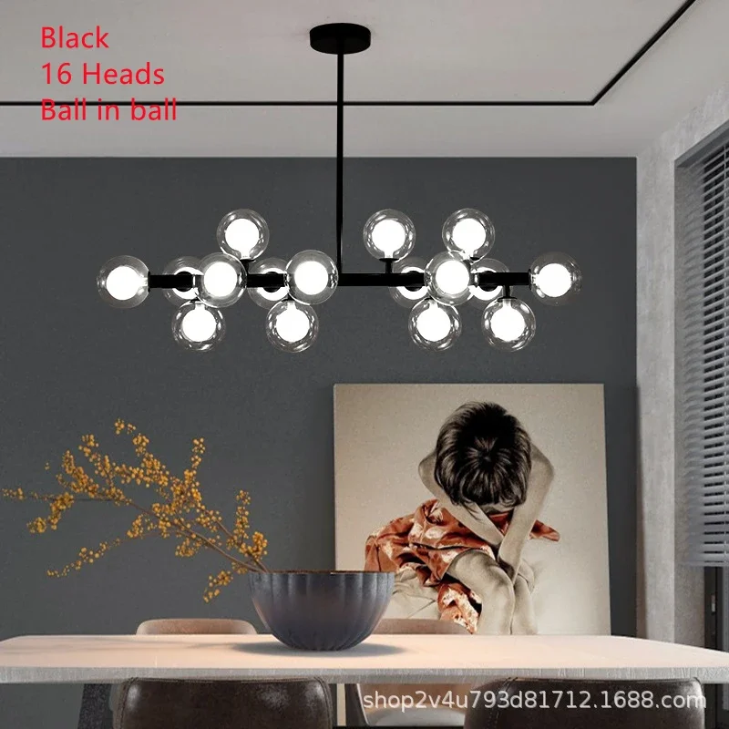 Nordic Simple Living Room Chandelier Postmodern Creative Personality Bedroom Lamp Bubble Ball Clothing Store Art Chandelier