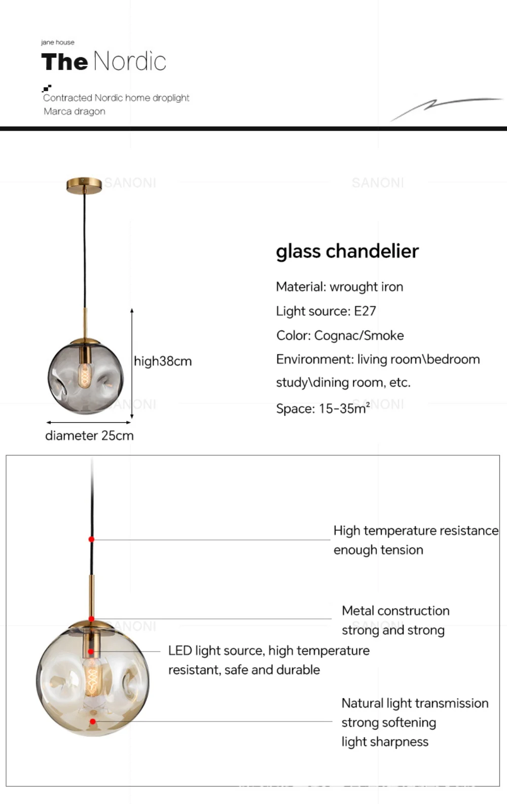 Bubble Glass Ball Led Ceiling Chandelier Living Dining Room Bar Home Decor Pendant Lamp Bedroom Loft Hanging Light Fixture