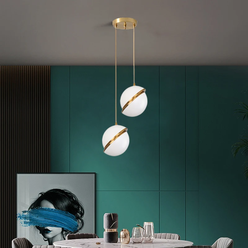 Nordic bedside hanging lamp White ball bubble led pendant lights kitchen living room restaurant bedroom pendant lamp Fixtures