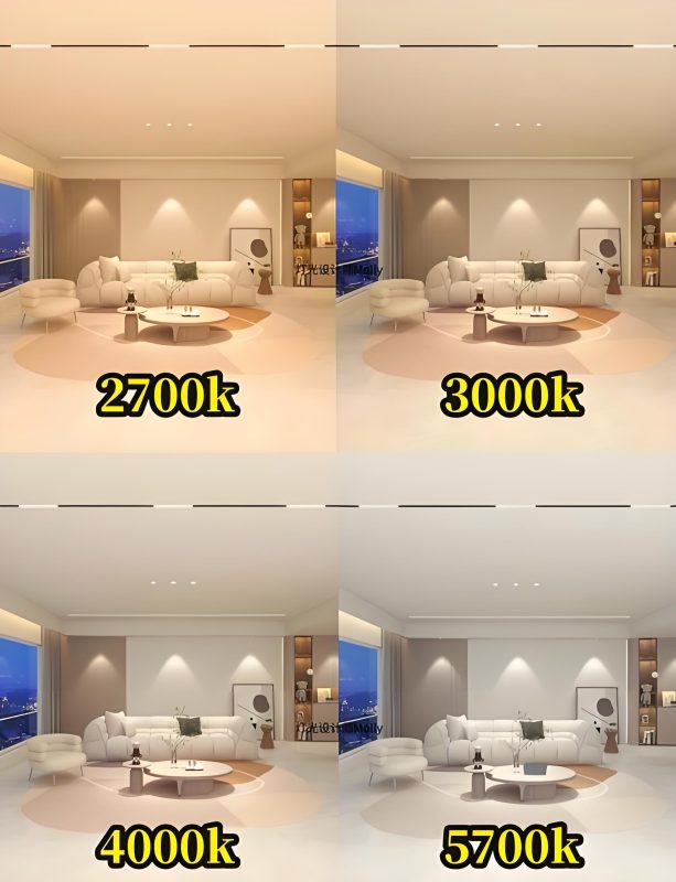 The same room at different color temperatures